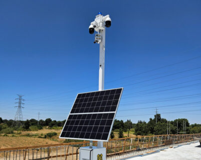 Pole Guard, solar security camera tower, in Sacramento and San Francisco Bay Area