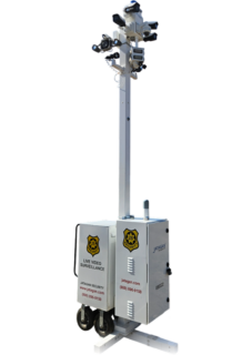 Outdoor camera tower units by Jatagan Security showcasing Automatic Repair Module for continuous site protection.