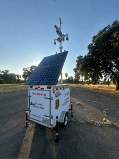 Jatagan's Solar Mobile Guard™️ at vacant historical building at Barber Yard in Chico, CA